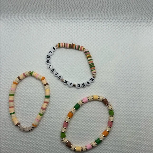 Handmade friendship bracelet set clay polymer beads - Bridgerton Theme - Picture 2 of 4